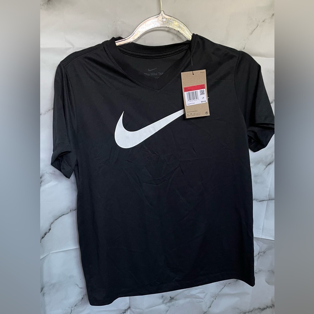 Nike Black Tee with White Swoosh